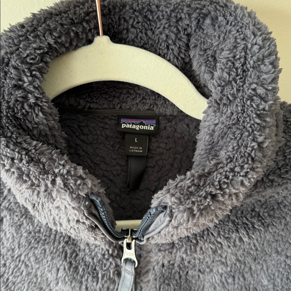 Patagonia Women’s 1/4 Zip Los Gatos Smolder Blue Soft Fleece Pullover L - Picture 10 of 15